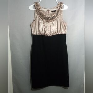 Tiana Elegant Black and Gold Women's Dress Size 8